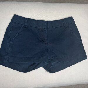 J. Crew Size 0, 3" Navy Chino Shorts